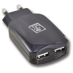 2GO Netz-Ladegerät dual USB 100-240V 