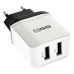 2GO Netz-Ladegerät USB Duo weiß 