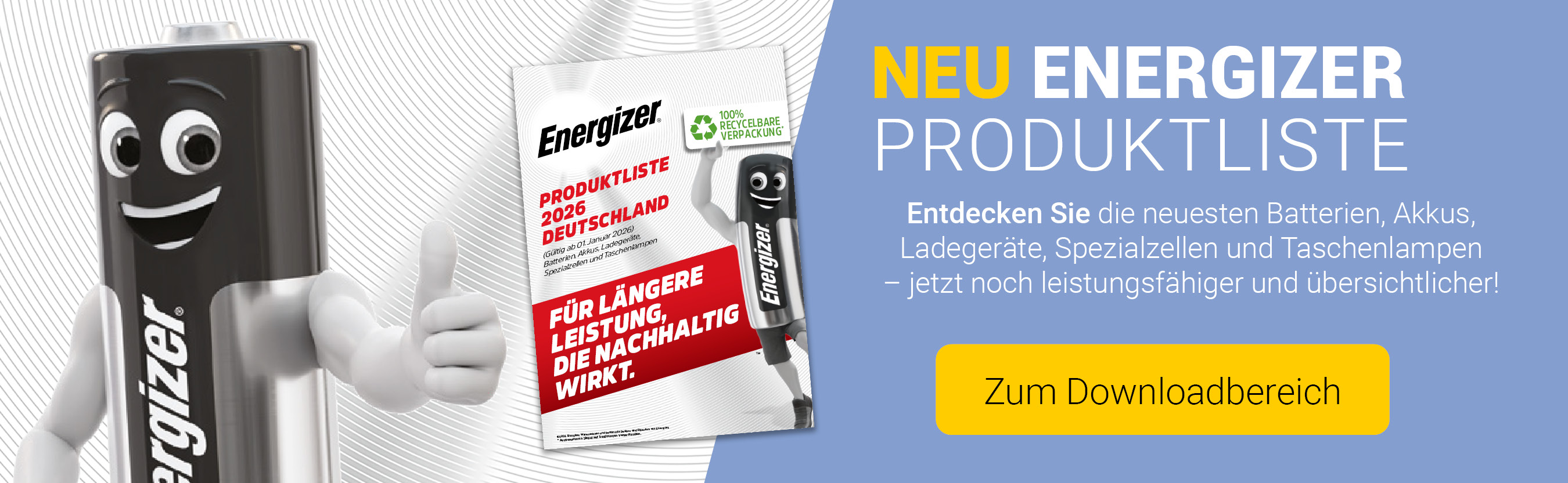 Neue Energizer Produktliste
